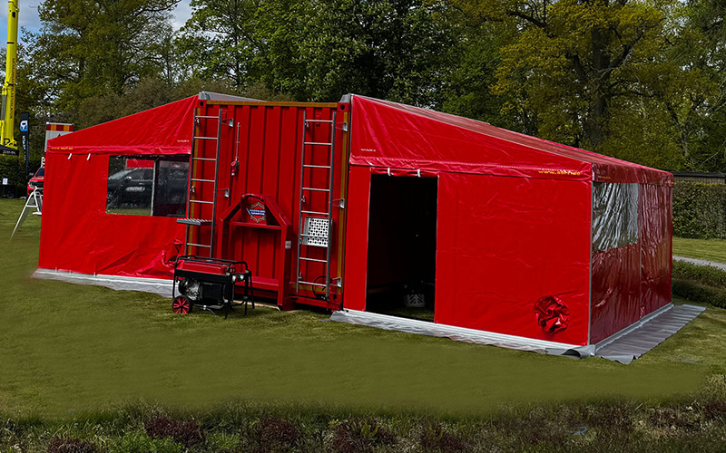 Skræddersyet containertelt til Kungsäter Industri