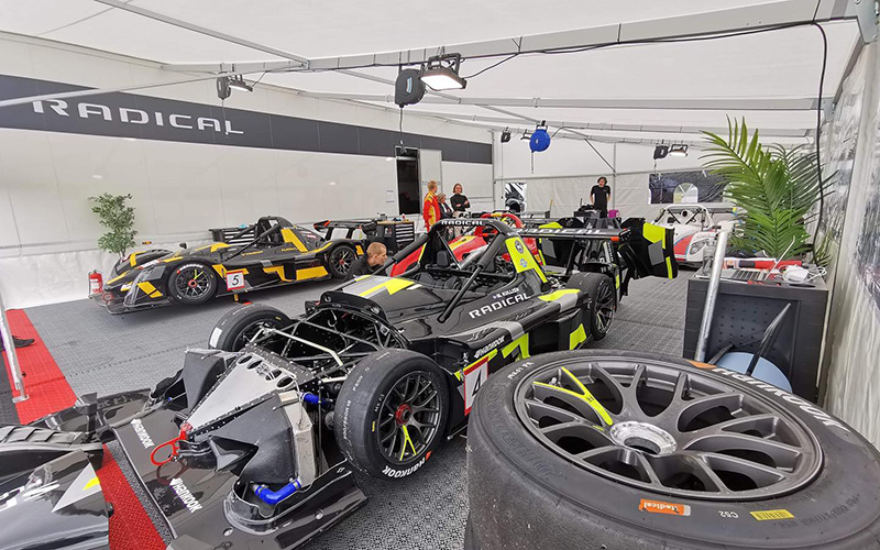 Lager-telt med tryk, der viser indersiden, fra Kungsäter Industri