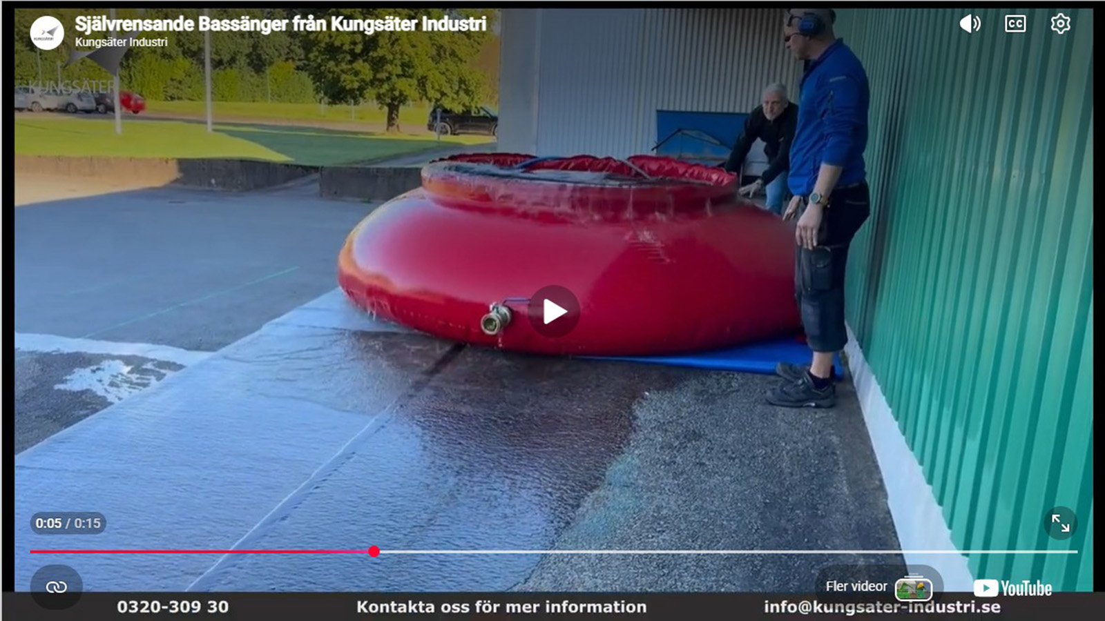 Bassäng från Kungsäter Industri youtubevideo